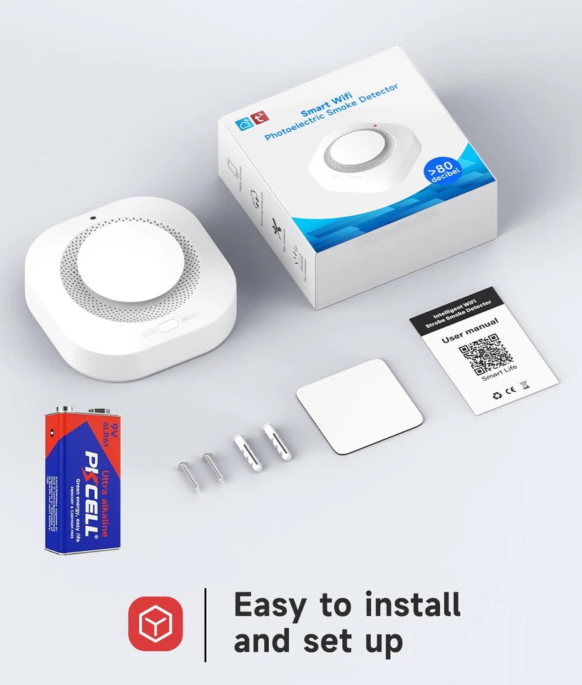 Tuya Wifi Smoke Alarm Kit Fire Smoke Alarm Fire Alarm Smart Life App Push - Image 2 of 4
