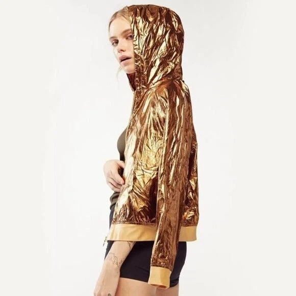 Metallic gold hoodie sales