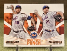 2023 Topps Series 1 One-Two Punch Max Scherzer, Jacob deGrom #12P-15 Mets Insert