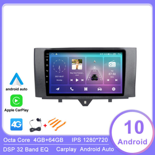 9" 4+64 Android 10 Radio samochodowe stereo do Benz Smart Fortwo 2011-2015 GPS NAVI DSP - Zdjęcie 1 z 12