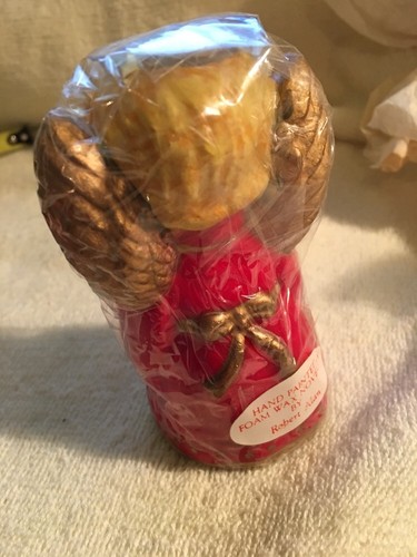 Three Red Angel Candles Foam Wax Novelty Handpainted By Robert Allen - Picture 11 of 12