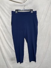 Banana Republic Pull On Ankle Pants Womens Size 12 Navy Blue Elastic Waist