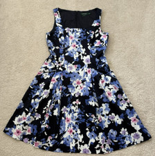 Lauren Ralph Lauren Womens Sleeveless Back Zipper Floral Lined Dress Size 14