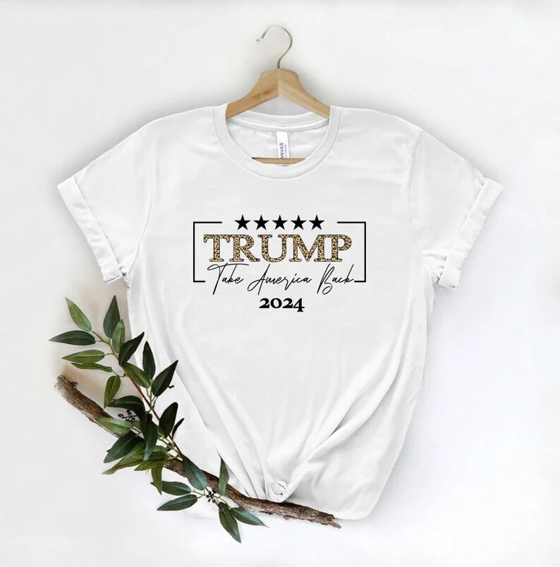 Trump 2024 Support Tee Take America Back Leopard Print Shirt