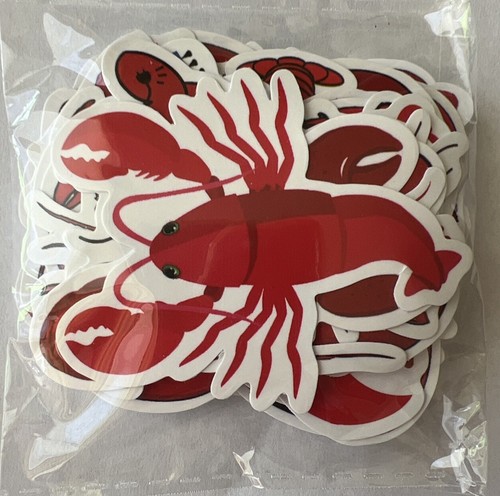 50pc Red Lobster Sticker Pack Quality Matte Finish Vinyl ~ Party Favor For Feast - Picture 6 of 6