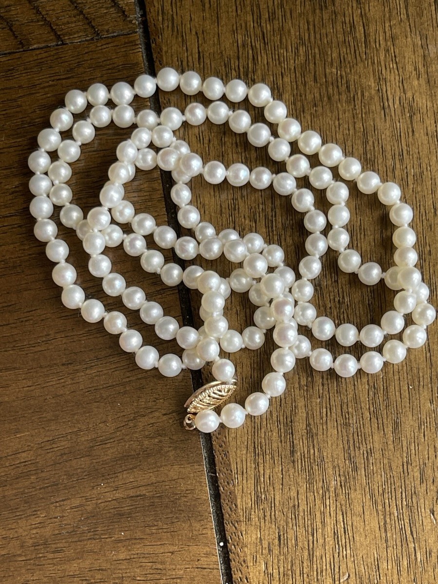 Vintage GSJ signed 4 mm Cultured Pearl 14K Gold Fish Hook