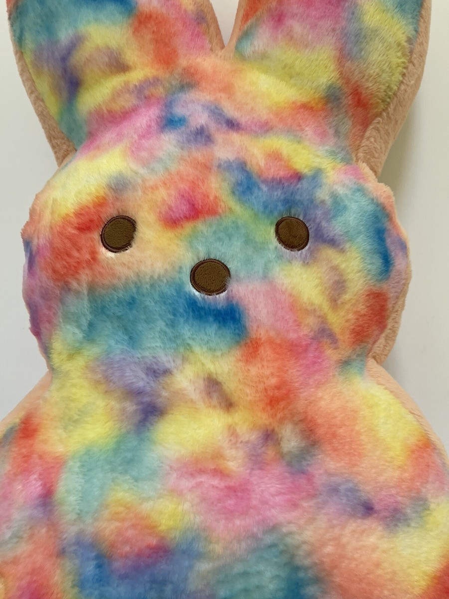 Jumbo Peeps Easter Bunny Plush Rainbow Tie Dye 42