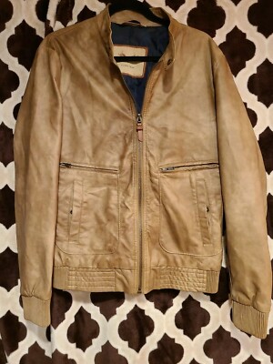 Zara Star Jacket Vintage ZARA Brown Leather Bomber Jacket (Honey