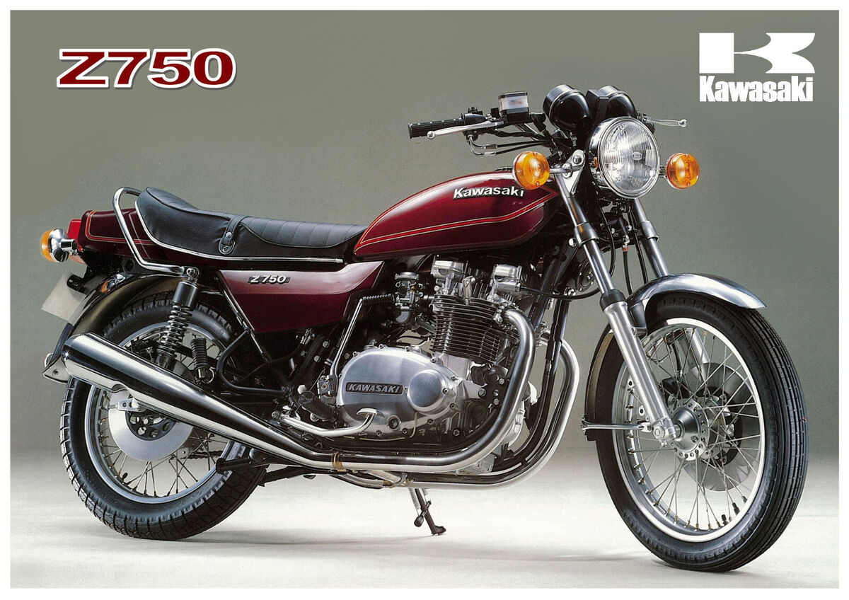 KAWASAKI Poster KZ750 Z750 TWIN 1976 1977 1978 1979 Suitable KAWASAKI Poster KZ750 Z750 TWIN 1976 1977 1978 1979 Suitable