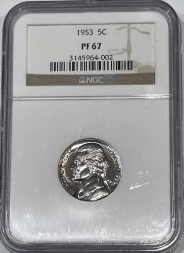 1953 Jefferson 5C (#1121) NGC PF67 Nice Look.