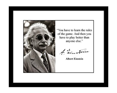 Albert Einstein 8x10 Signed print famous quote astronomy physics scientist