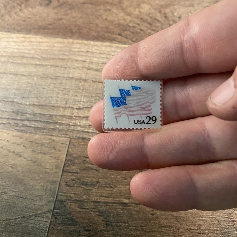 29 Cent Postage Stamp Lapel Pin American Flags