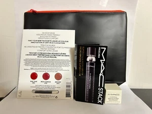 Mac Cosmétiques 4 pcs Maquillage Deluxe Échantillons Cadeau Set Sac Noir