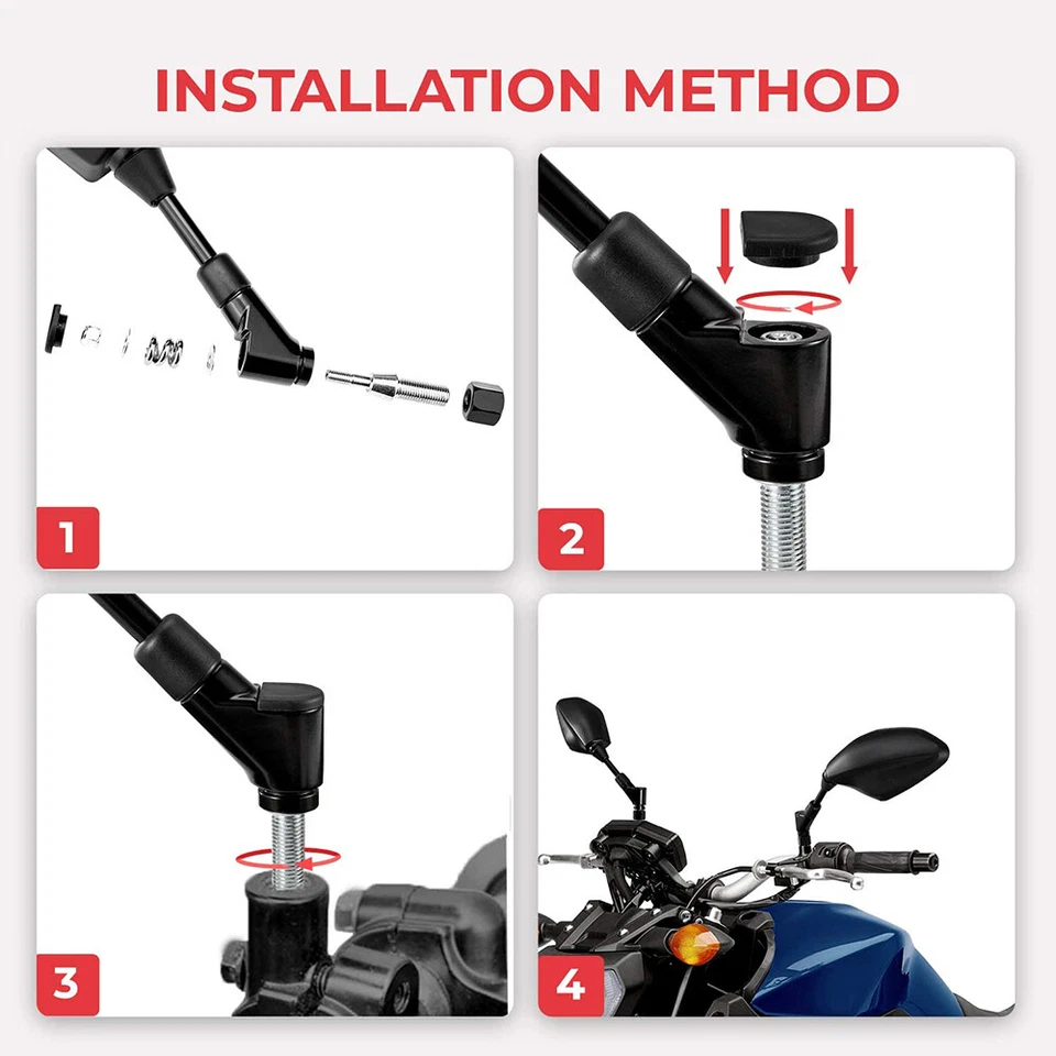 Espelhos retrovisores laterais de motocicleta para Ducati Monster 1200 950 937 821 797 796 696 - Imagem 2 de 4