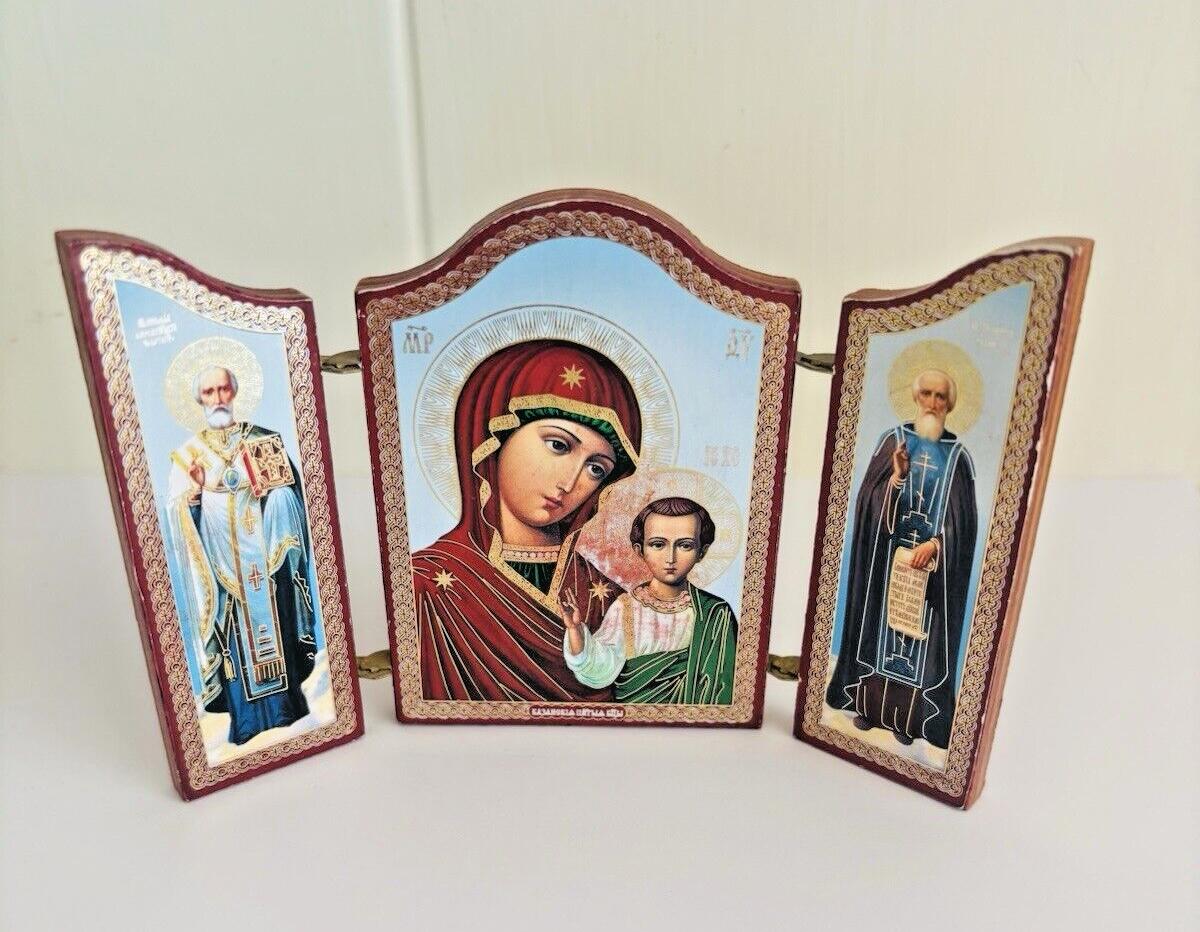 Mini Russian Triptych Folding Icon 3.25