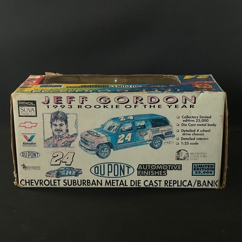 1993 JEFF GORDON #24 Dupont Die-Cast Bank Rookie of The Year 1:25 Suburban NICE - Picture 4 of 7
