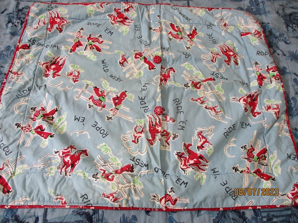 Cowboy Western Handmade Toddler Quilt & Sham - Image 4 of 4