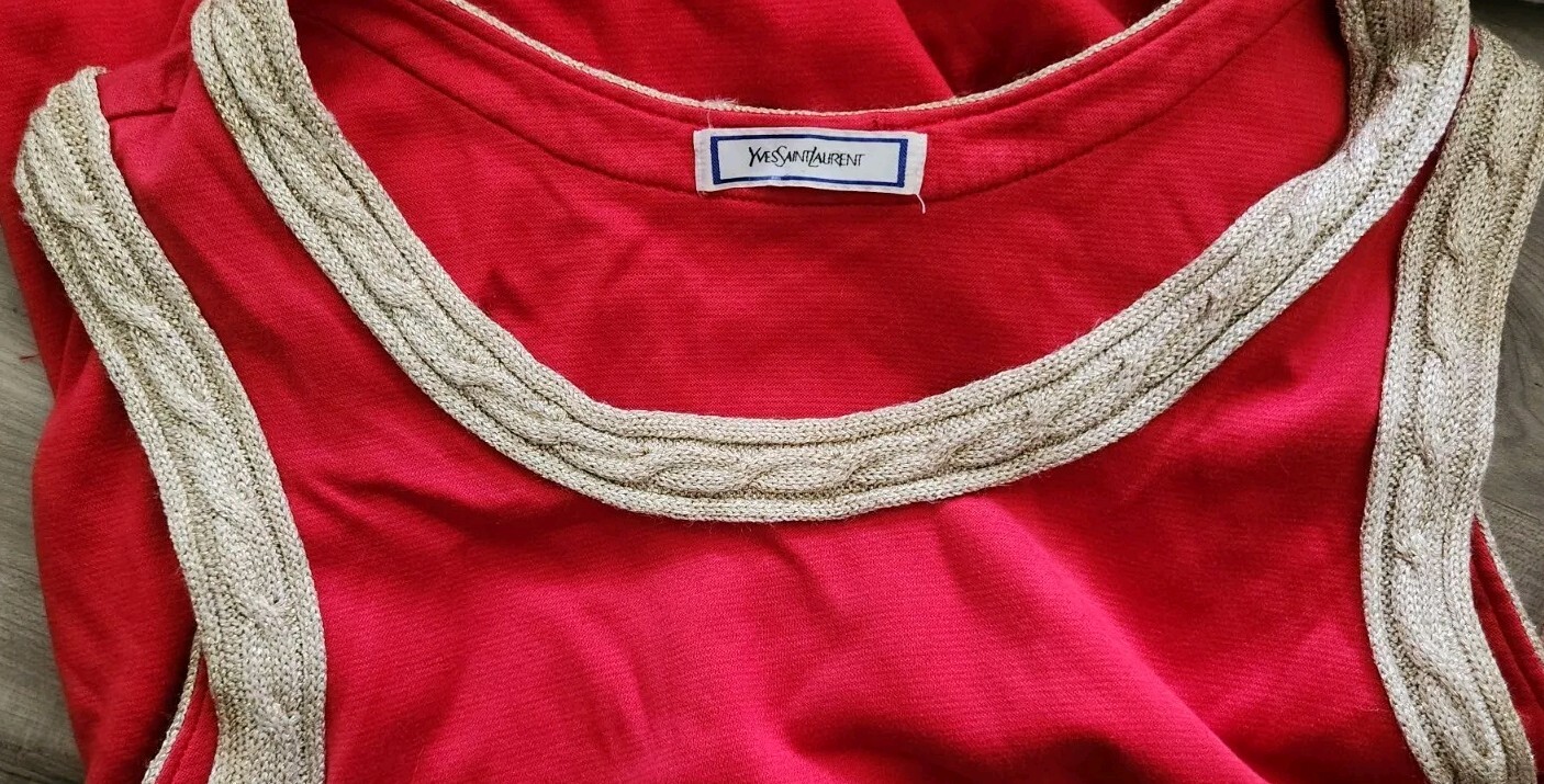 Top da donna rosso Yves Saint Laurent taglia M