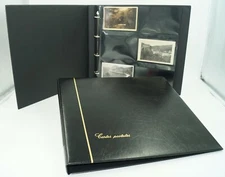 CLASSEUR ALBUM SAFE NOIR + 25 FEUILLES FOND NOIR POUR 300 CARTES POSTALES