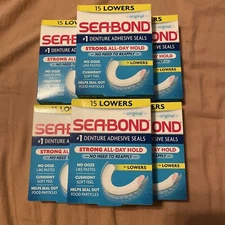 Sea-Bond Denture Adhesive LOWERS 15 ct ( 6 boxes )