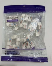 VCE Cat6 RJ45 Keystone Jack Insert UL Listed 25-Pack, 90 Degree Punch Down