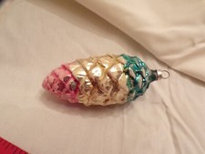 VTG Christmas Ornament Glass Pine Cone