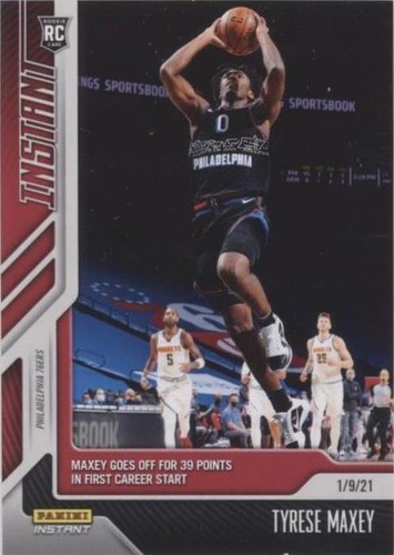TYRESE MAXEY 2020-21 PANINI SPECTRA ROOKIE ASPIRING PRIZM AUTO RC 