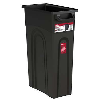Tough 23 Gallon Heavy Duty Plastic Highboy Garbage Container, Black, 1 Each
