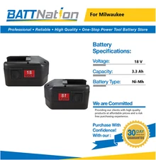 2pcs 18V 3.3Ah NiMh Battery for Milwaukee 48-11-2200 48-11-2230 48-11-2232