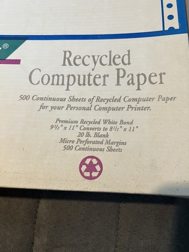 Vtg Shade Dot Matrix Computer Printer Paper Continuous Track Feed 100 Pg 9.5 x11 - Picture 2 of 5