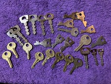 Vintage Master Lock Key Lot - Assorted Stamped Padlock, Corrugated Steel