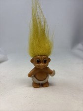Vintage 90's Russ Troll Doll Figure 2  Troll Baby Diaper Yellow Hair