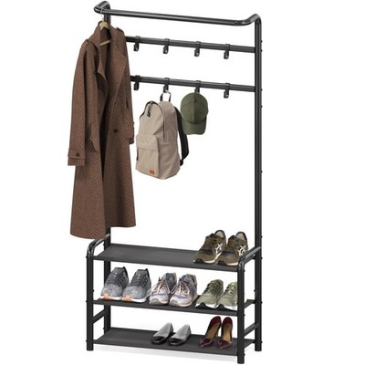Simple Houseware Coat Rack with Storage Shelf, Freestanding Hall Tree with Ho...