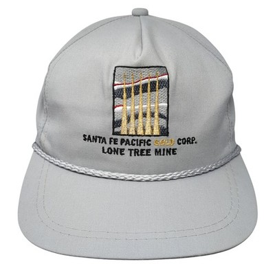 Santa Fe Pacific Gold Corp. Lone Tree Mine Slideback Hat Gray One Size Vintage
