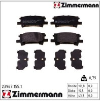 Zimmermann 23967.155.1 Bremsbelagsatz FüR Scheibenbremse Bremsbelagsatz