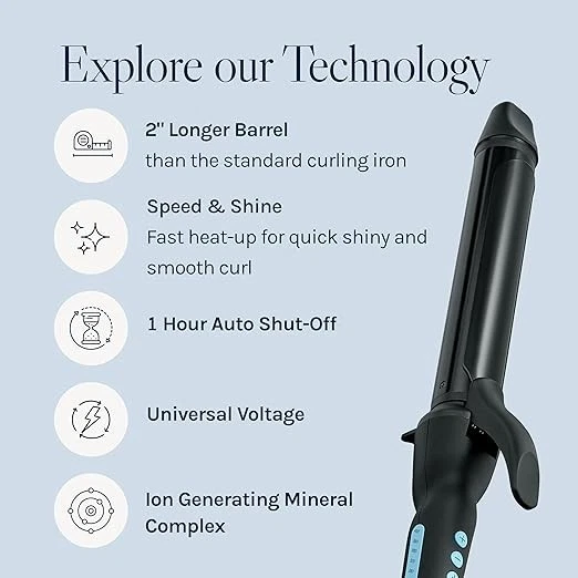 Bio Ionic Long Barrel Styler Ceramic Curling Iron 1.5 inch Black NEW - Image 3 of 4
