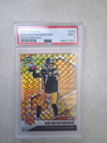 2021 Panini Mosaic Ben Roethlisberger #230 Gold Mosaic Prizm /10