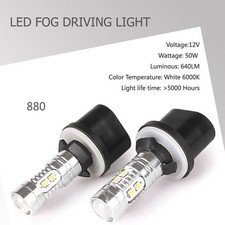 2pcs 360° LED Fog Light Bulbs Car Driving Lamp DRL 6000K HID White 880 50W