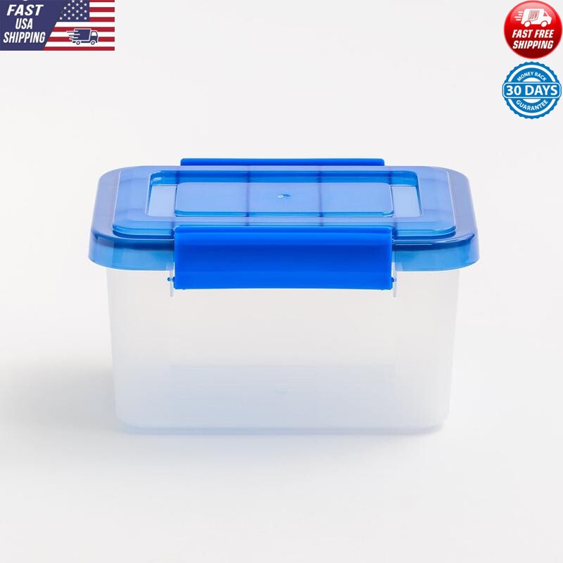 6Qt Clear Stackable Airtight Plastic Storage Bins - 5-Pack for Home Organization