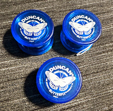 Duncan Butterfly Blue Yo-Yos Lot of 3 Butterfly The Original Worlds First YoYo
