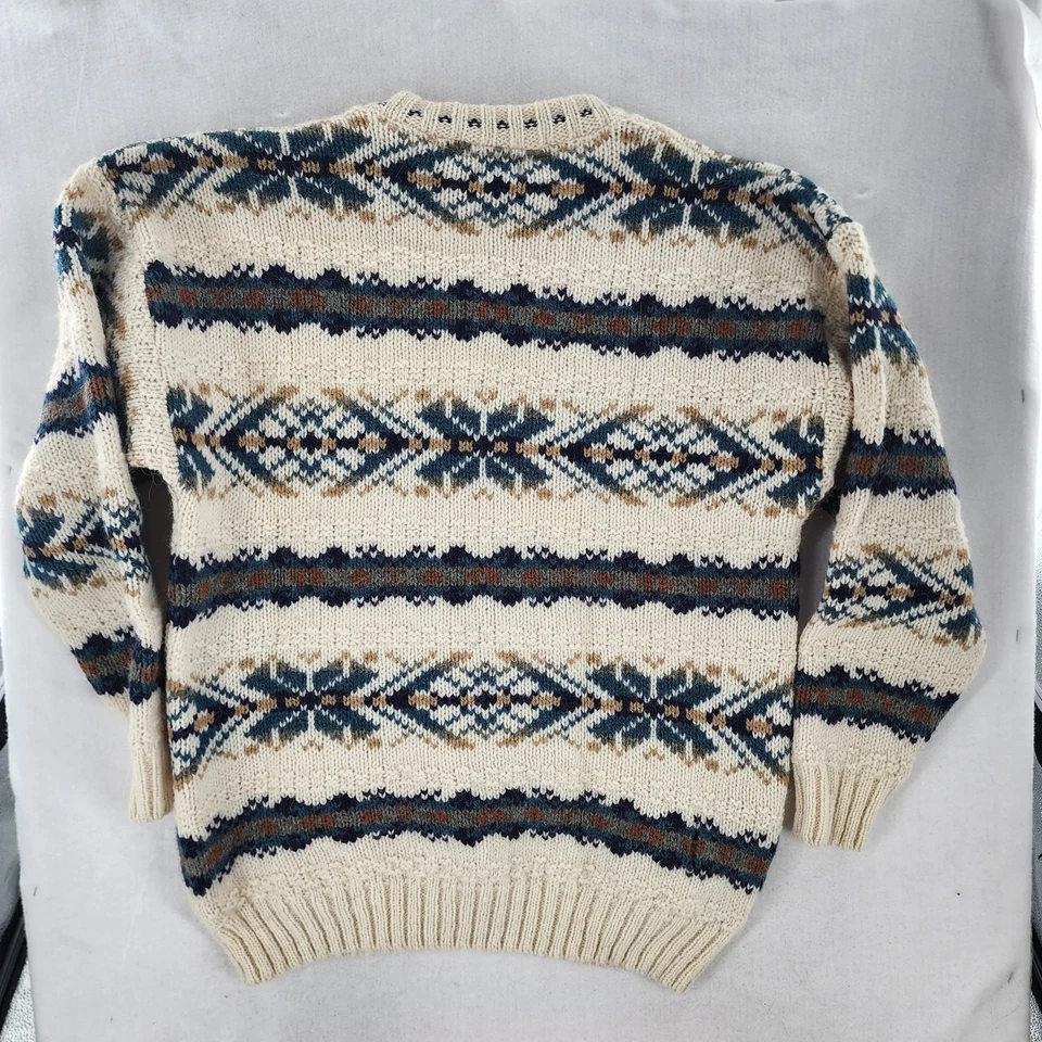 STRUCTURE Sweater Vintage Wool Silk Alpaca XL Fair Isle Nordic ~ made in England - Image 3 of 4