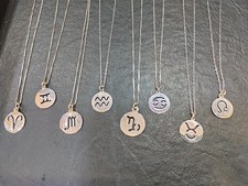 Zodiac Sign Necklace Sterling Silver 925 Astrological Pendant Unisex Customizabl