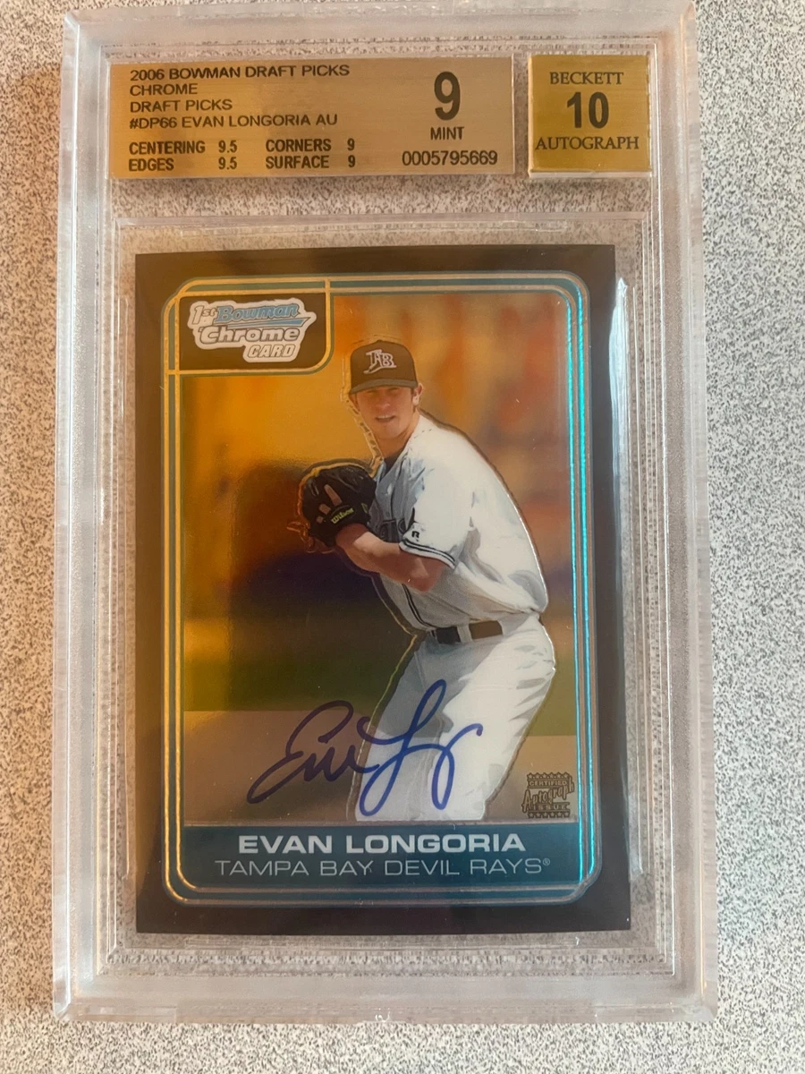 Evan Longoria Autographed Baseball Sports Trading Cards