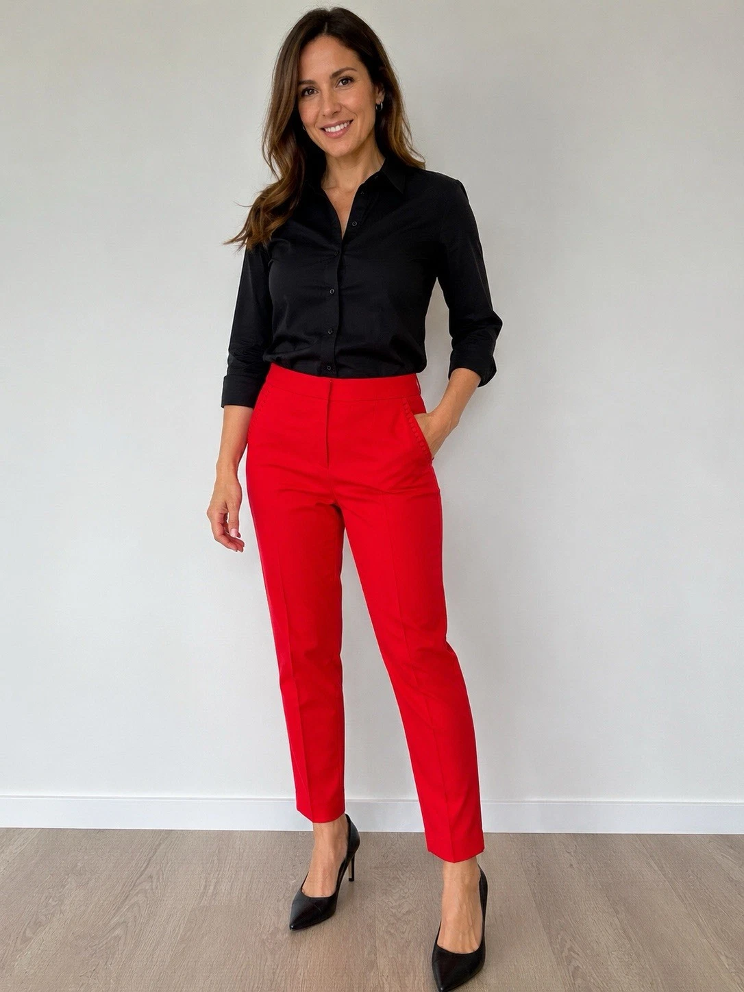 Zac & Rachel Womens ankle length slim ankle Pants with front and back pockets