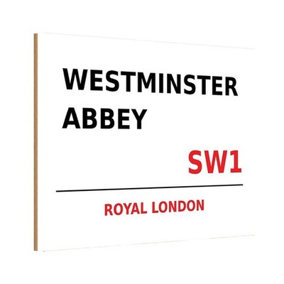 Holzschild 12x18 cm Royal Westminster Abbey SW1 England Deko Geschenk Holz Schil