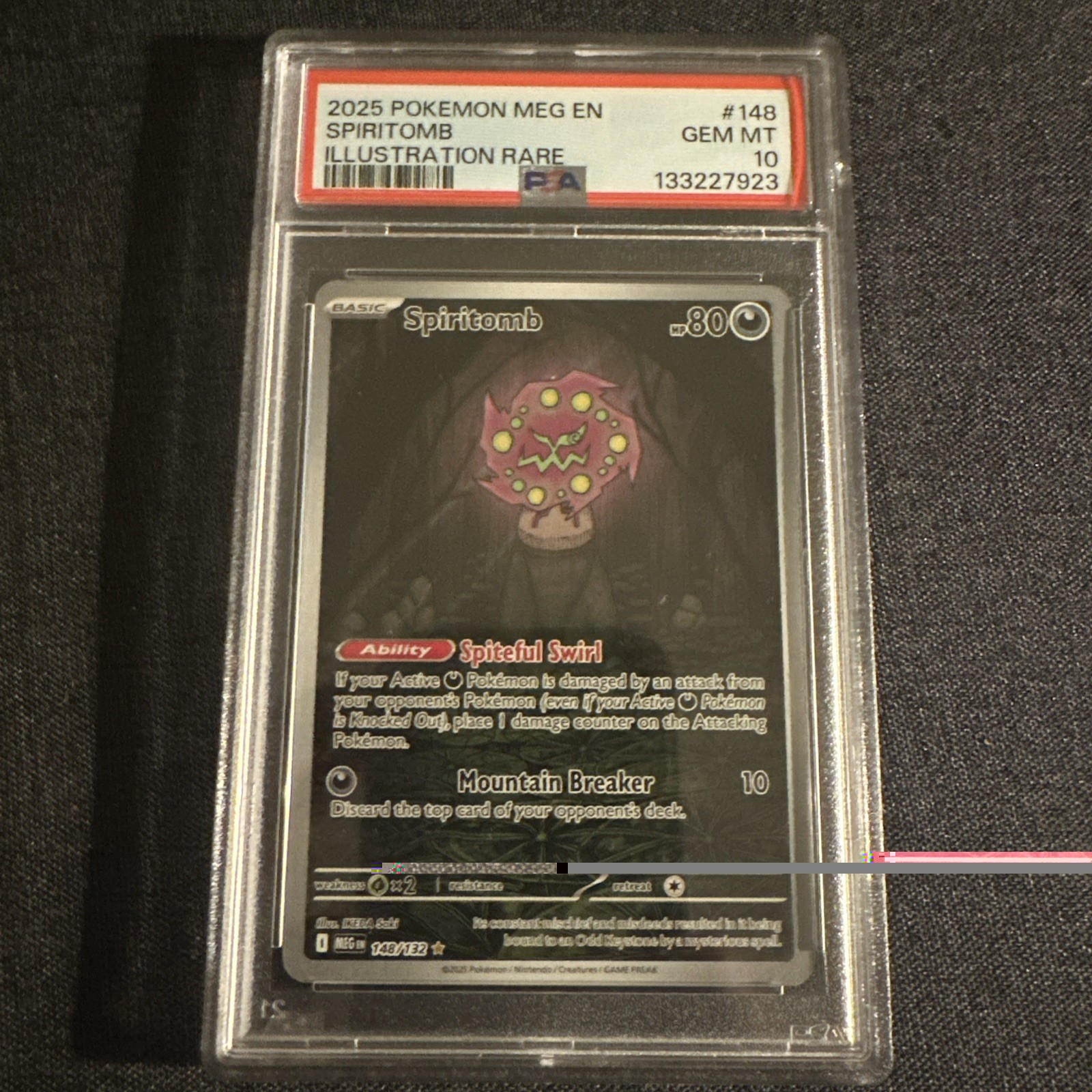 Pokemon - Mega Evolution - Spiritomb 148/132 Me01: Illustration Rare - Psa 10