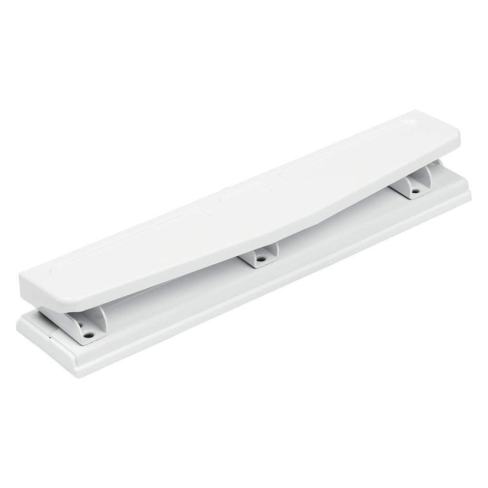 Metal 3 Hole Punch - White - 10 Sheet Capacity - Hole Puncher Sold Individually