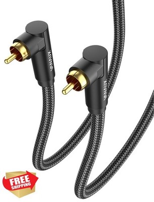 VANAUX 90 Deg Subwoofer Cable Black 10FT