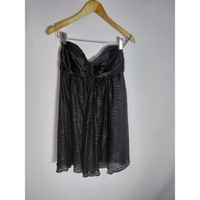 Express Silk Blend Strapless Dress Black Solid Sleeveless Knee Length Size 8