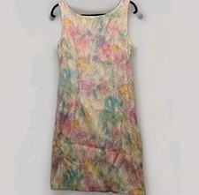 Vtg Studio One New York Lace Floral Sequin Shift Dress Womens Sz 10 Watercolor